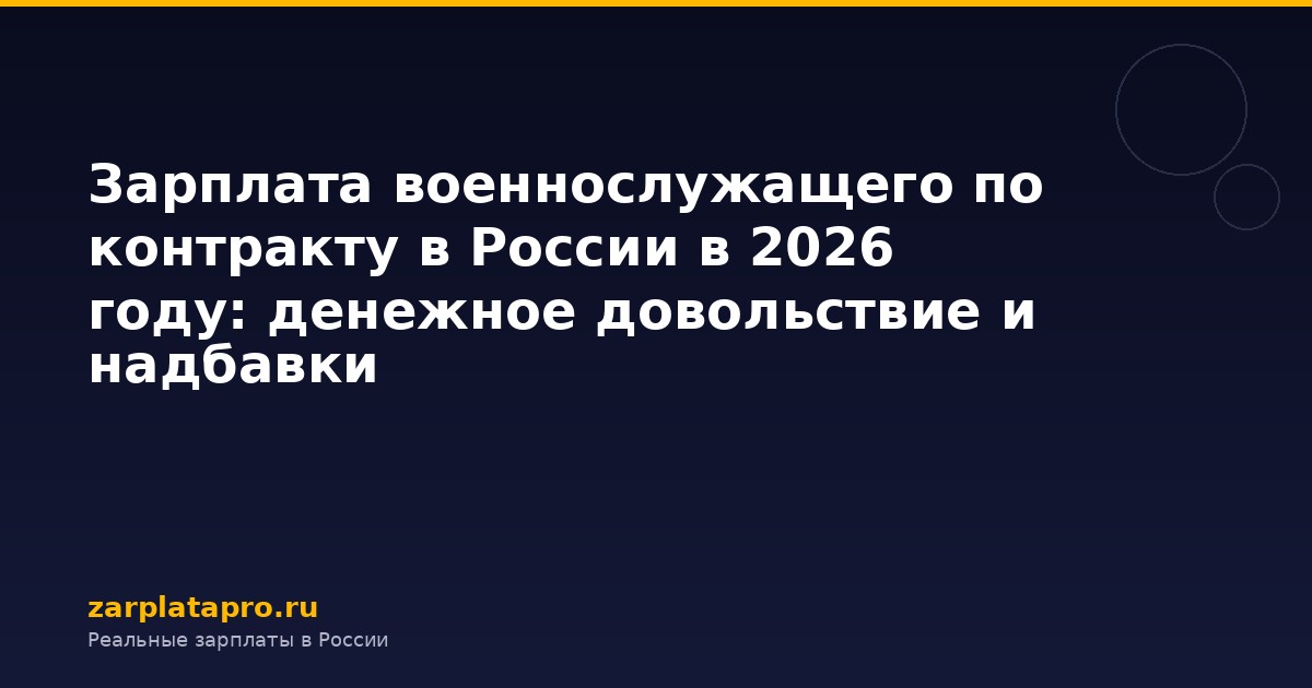 Зарплата военнослужащего по контракту в России в 2026 году: денежное довольствие и надбавки